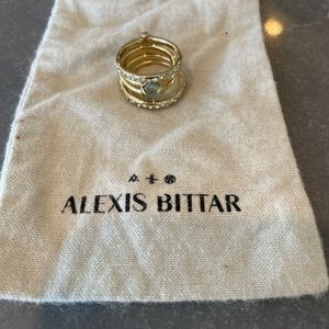 Alexis Bittar stackable gold fashion ring